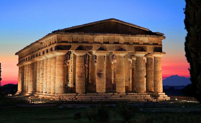 The Ancient temples of Paestum, traces of a bygone time