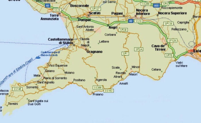 Map of Amalfi Coast